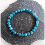 Bracelet en Apatite bleue - 6 mm